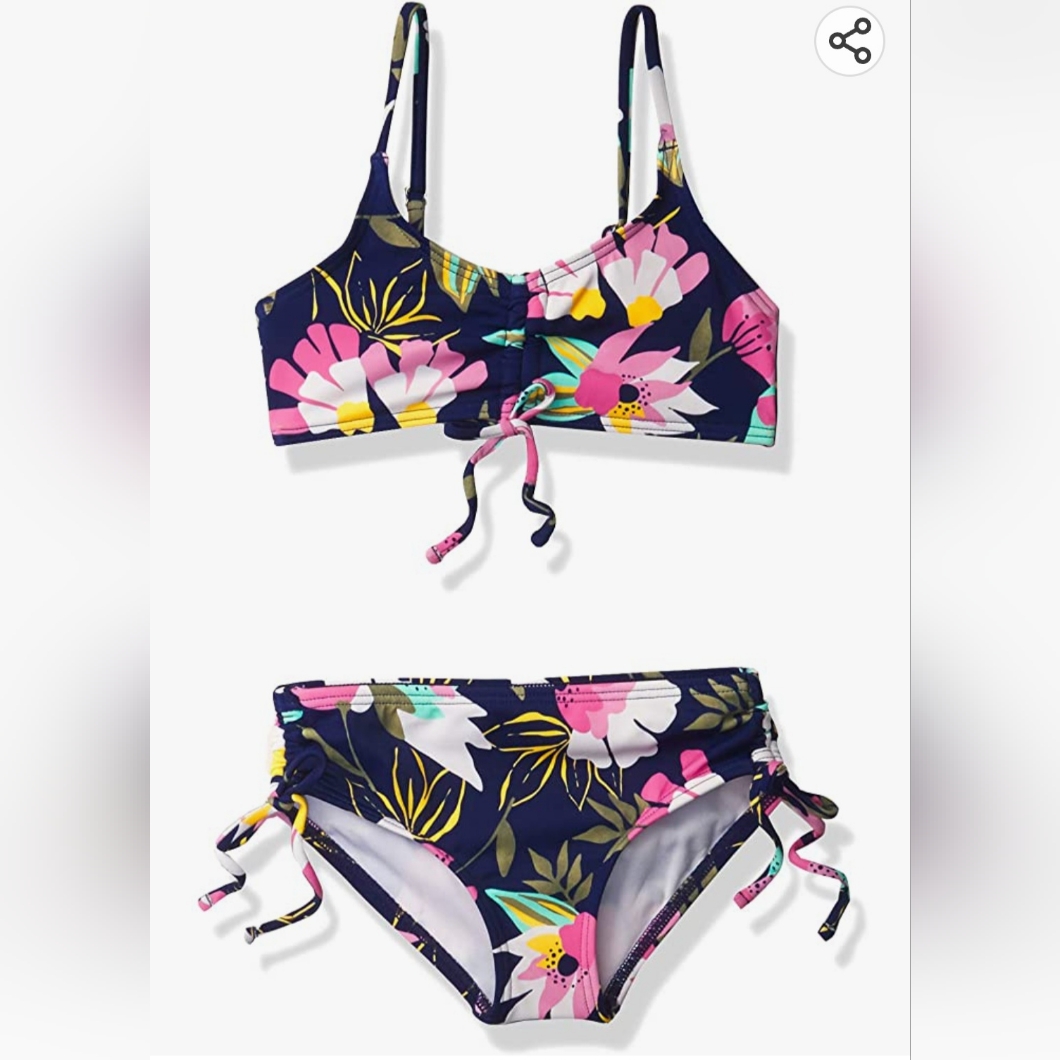 Kanu Surf Girls' Willow V-Neck Bikini Beach Sport 2-Piece Swimsuits